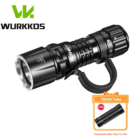 Wurkkos TD07 18350 Tactical Flashlight 1300LM 479M Long Range Rechargeable Lamp IP68 Mini Torch with