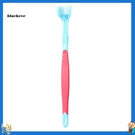 BL- Pet Toothbrush Three Sided Multi-angle Cleaning Plastic Dog Soft Bristle Toothbrush for Oral Car