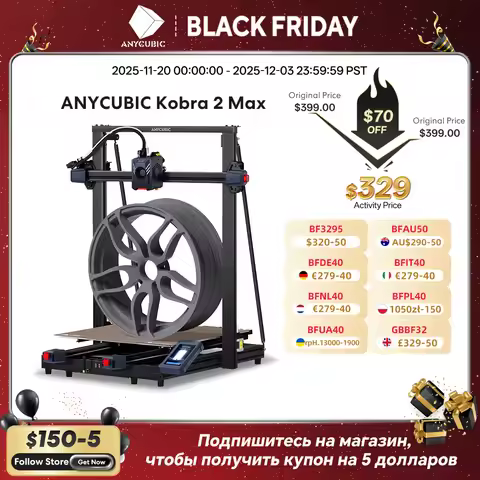 Newest ANYCUBIC KOBRA 2 Max 3D Printer Printers Speed 500mm/s Print Size 500x420x420mm DIY FDM Extru