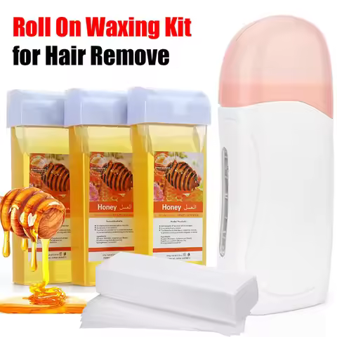 Roll On Waxing Kit With Wax Cartridges And Wax Strips 3 In 1 Soft Wax Heater Kit Hair Removal Wax Wa