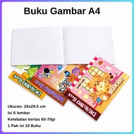 BOS Drawing Book Children's Drawing Book (10 packs) A4 Plain Drawing Book/ Drawing Book