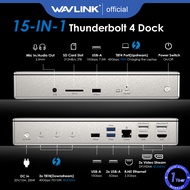 Wavlink Thunderbolt 4ควอดแสดงผลท่าเรือ (15-In-1) แท่นวางมือถือ WAVLINK 40Gbps พร้อมชาร์จแล็ปท็อป98W