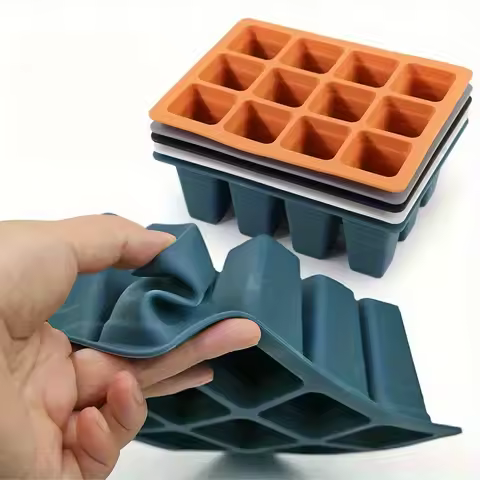 9 Plaid Pattern Square Silicone Seed Germination Tray with Drainage Holes Greenhouse Seedling Contai