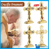 NamYia Standing Crucifix Saint Benedict Metal Crucifix Cross Ornament Decoration Car and Office