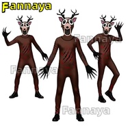 99 Nights in The Forest Deer Kids Cosplay Costume Animal Goat Monster Jumpsuit Halloween Party Role 