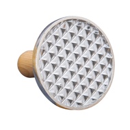 Cookie Embossing Die Round Metal Cookie Press Cutter Mold with Wooden Handle Biscuit Embossing Stamp