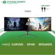 TITAN ARMY 49" Curved VA DFHD 144Hz HDR400 99%sRGB USB-C + Speaker Ultrawide 32:9 Gaming Monitor (C4