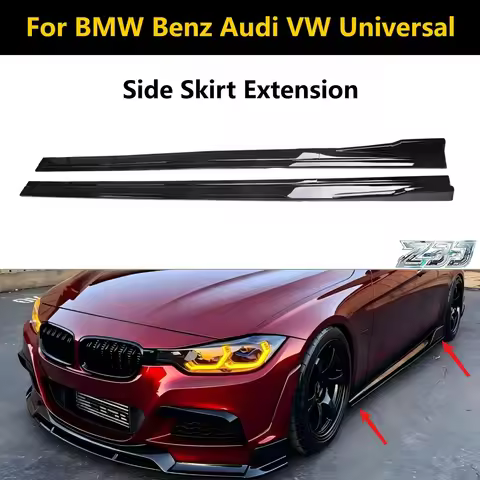 Side Skirt Extension For BMW E60 E61 F10 F30 Benz Audi VW Universal Side Spoiler Gloss Black Rocker 