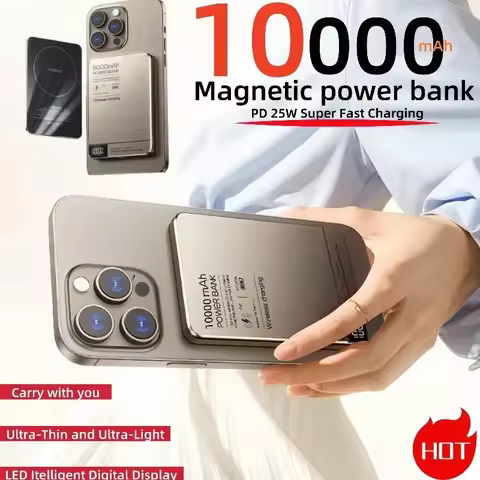 10000mAh Magnetic Power Bank Travel Portable Wireless Fast Charging External Battery PowerBank For M