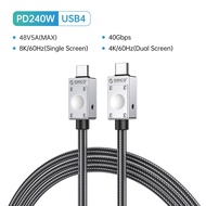 สาย USB4 40Gbps C ไปยัง UCB C 240W ฟ้าร้อง3 Type-C สายชาร์จเร็ว8K 60Hz กล่องทีวีสำหรับมือถือแท็บเล็ต