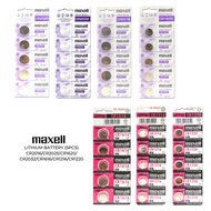 [1Card - 5Pcs] Maxell CR2016/CR2025/CR2032/CR1220/ CR1616/CR1216/CR1620 Lithium 3V Battery - 100% Or