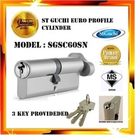 ST GUCHI EURO PROFILE CYLINDER LOCK & THUMBTURN 60MM SGPC60SN/SGSC60SN