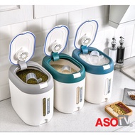 ASOTV® 5KG/10KG Rice Box Nano Bucket Insect Moisture Proof Food Storage Container with Rice Cup 0271