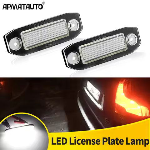2PCS LED Car license plate light white light for Volvo S40 S60 S80 04-2015 XC70 XC60 S60 C70 V50 XC7