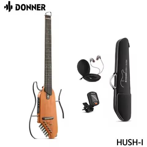 Donner HUSH-I Intelligent Silent Guitar Travel Portable Detachable Folk Headless Wooden Guitar