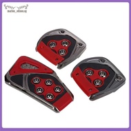[marlon_edison.] Red Black Nonslip Pedal Pad Cover 3 Pcs for MT Auto Car