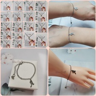 (Anti Rust/Anti Karat)Alphabet Letter Bestie Bff Couple Bracelet Gelang Bestie