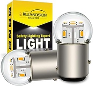 Ruiandsion 2pcs 1157 LED Bulb 12V BAY15D 2057 2357 7528 Warm White 3014 12SMD LED Chipsets LED Backu