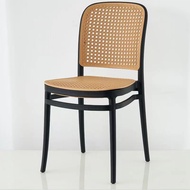 Nordic Rattan Like PP Chair Plastic Chair Backrest Chair Restaurant DiningChair Outdoor Chair