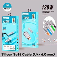 120W AN-K06 Super Fast Charging 6A Original LIQUID SOFT CABLE