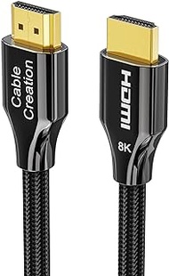 8K HDMI Cable 3.3ft, CableCreation 8K HDMI Ultra HD High Speed 48Gbps Cable,8K 60Hz, Dolby Vision, HDCP 2.2,4:4:4 HDR, eARC, Compatible with QLED TV, Roku TV, VIZIO TV, Nintendo Switch, Xbox One, PS4