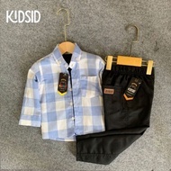 KEMEJA Boys' shirt set flannel shirt + long chinos pants 1-14 years - baby boy shirt set aged 1 2 3 