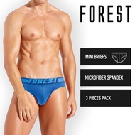 Forest Seluar Dalam Lelaki | (3 Pcs) Forest Mens Microfibre Spandex Mini Brief Underwear Assorted Co