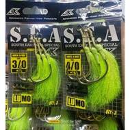 JK S.E.A 7X7 STAINLESS STEEL WIRE JIGGING ASSIST HOOK AMES 3/0 4/0 HOT ITEM STOK