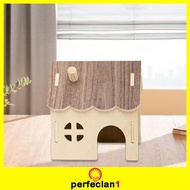 [Perfeclan1] Hamster Wood House Hideout Hamster Habitats Decor for Syrian Hamster Gerbils