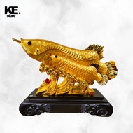 Golden Arowana Fish Statue For HomeDecor /health/ peace/ prosperity and wealth/Gift