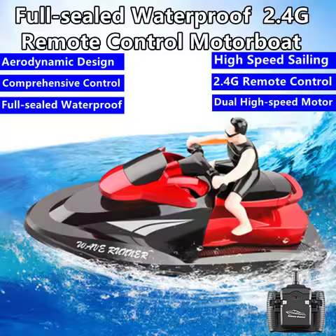 20KM/H Dual High-speed Motor RC Motorboat 2.4G 18Mins Waterproof Design Pointed Tip Technology Drag 