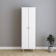 Rak Baju Kayu Almari Baju Wardrobe with room leg Muji Japanese White Oak Cabinet hanging Rod ROAM Furniture Perabot