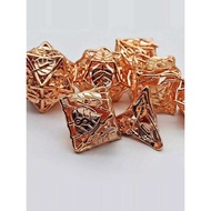 Leaf Hollow Dice Dragon Metal Polyhedron Dice Set D20 D12 D10 D% D8 D6D4