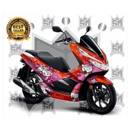 STICKER DECAL HONDA PCX MOTIF HELLO KITTY ORANGE
