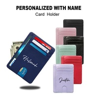 MOLYGO Personalised PU Leather Card Holder | Customised within Name| Personalised Gift | Christmas Gift | Xmas Gift | Farewell gift