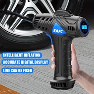 EAFC ยางปั๊มลมเครื่องอัดลมรถยนต์ไร้สายแบบมือถือปั๊มลมอัจฉริยะพร้อมไฟ LED สำหรับลูกรถยนต์จักรยานยนต์จักรยาน