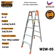Winner Ladder Aluminium Two-Way Ladder 5+5 W2W-05 Multipurpose Ladder Heavy Duty Tangga Lipat
