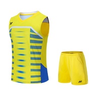 Yonex เสื้อยืดชุดหนึ่งแขนกุดเสื้อซ้อมกีฬาแบดมินตันสำหรับผู้ชาย