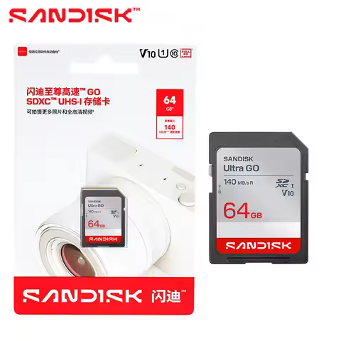 SANDISK Ultra GO SD Card V10 High Speed UHS-I Memory Card Max 190Mb/s Read SDHC 32GB SDXC 64GB 128GB