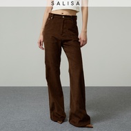 BDAY SALISA - PANTS CORDUROY SS26 FLARE INSERT Brown กางเกงขาม้า ผ้าลูกฟูก *PRE-ORDER 1-2 WEEKS*