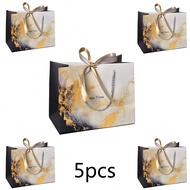 5pcs/Set Marble Pattern Gift Bags, Fashion Tote Bags For Apparel, Jewelry Stores, Suitable For Small