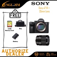 (READY STOCK) Sony Alpha A7III / A7 III / A7 Mark III /A7M3 Mirrorless Digital Camera with  FE 35mm 