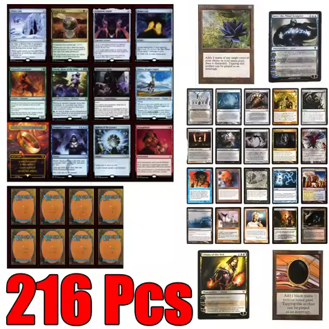 216 Pcs Black Core Cards P9 Dual Land Fetch Land Shock Lands Proxy Cards Cards