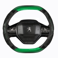 For Peugeot 508 508L 2019~2022 Car Steering Wheel Cover Carbon fiber   PU Leather Non-slip Auto Accessories interior