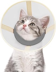 Cat Cone Collar Soft- Adjustable Comfortable Air Mesh Recovery Cone After Surgery to Stop Licking an