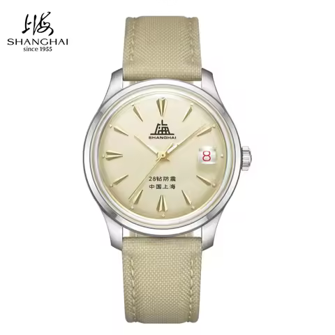 Shanghai Watch 36mm Men's Mechanical Watches Replica A623 Calendar Automatic Wristwatch Ultra-thin S
