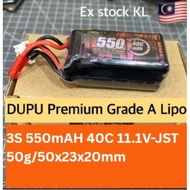 3S 550mAh 40C 11.1V -DUPU PREMIUM GRADE ( A ) Lipo Battery