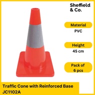 Sheffield PVC Traffic Cone, 45cm (JC1102A) | (6 pcs)