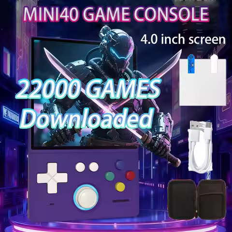 2026 NEW MINI40 Retro Handheld Game Console 4.0 Inch IPS HD Screen 22000+ Games Downloaded Portable 