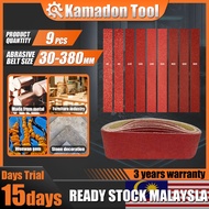 9pcs mini electric belt sanding machine alumina sanding belt 30*380mm (40/80/120/180/240/320/400/600